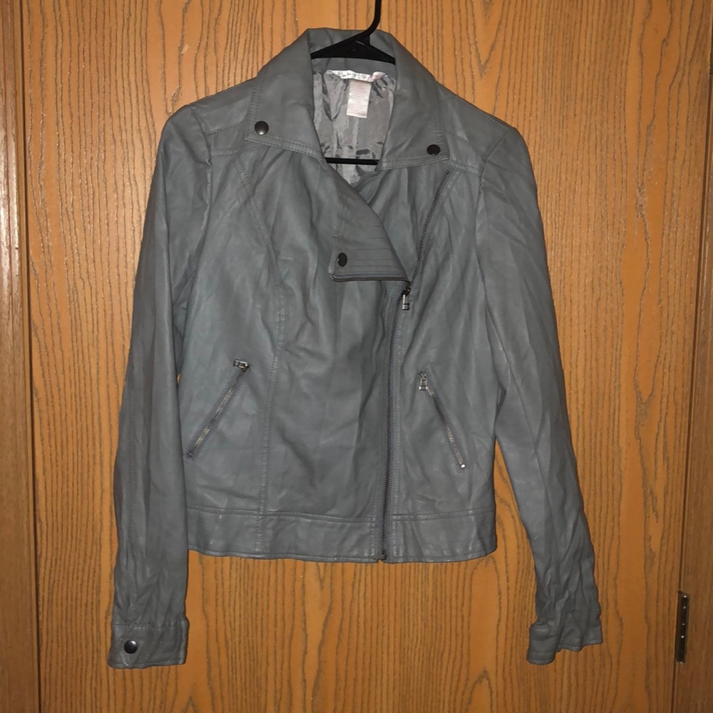 Candies Gray Leather Jacket